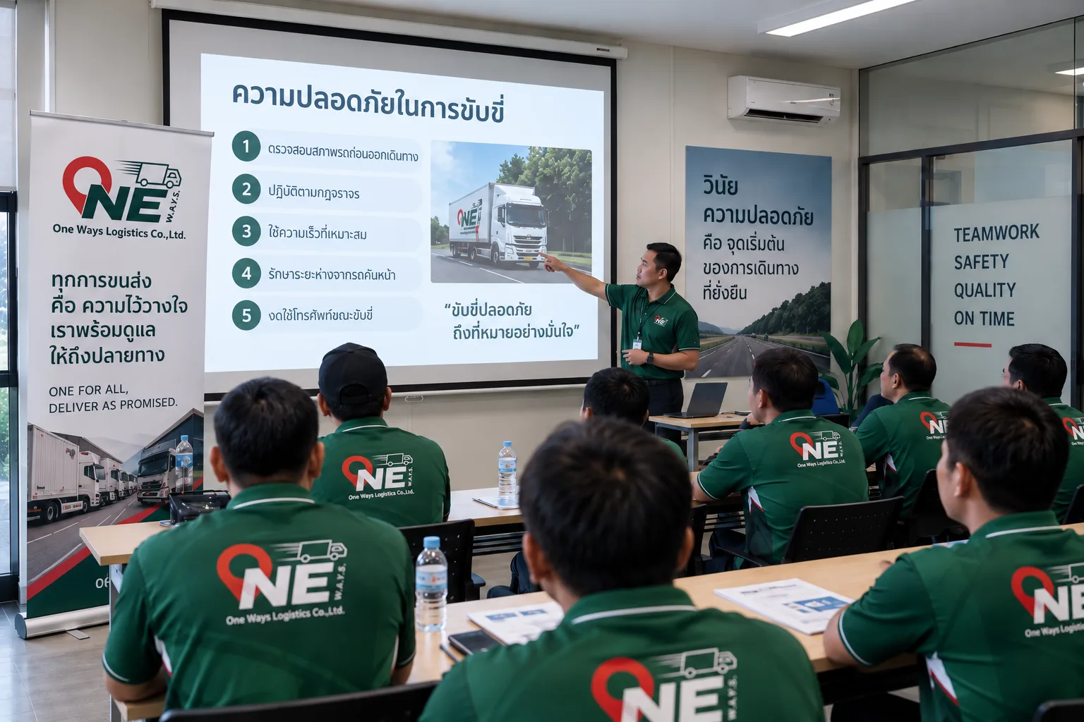 อบรมพนักงานขับรถ หลักสูตรขับขี่ปลอดภัยและสุขอนามัยในการขนส่ง