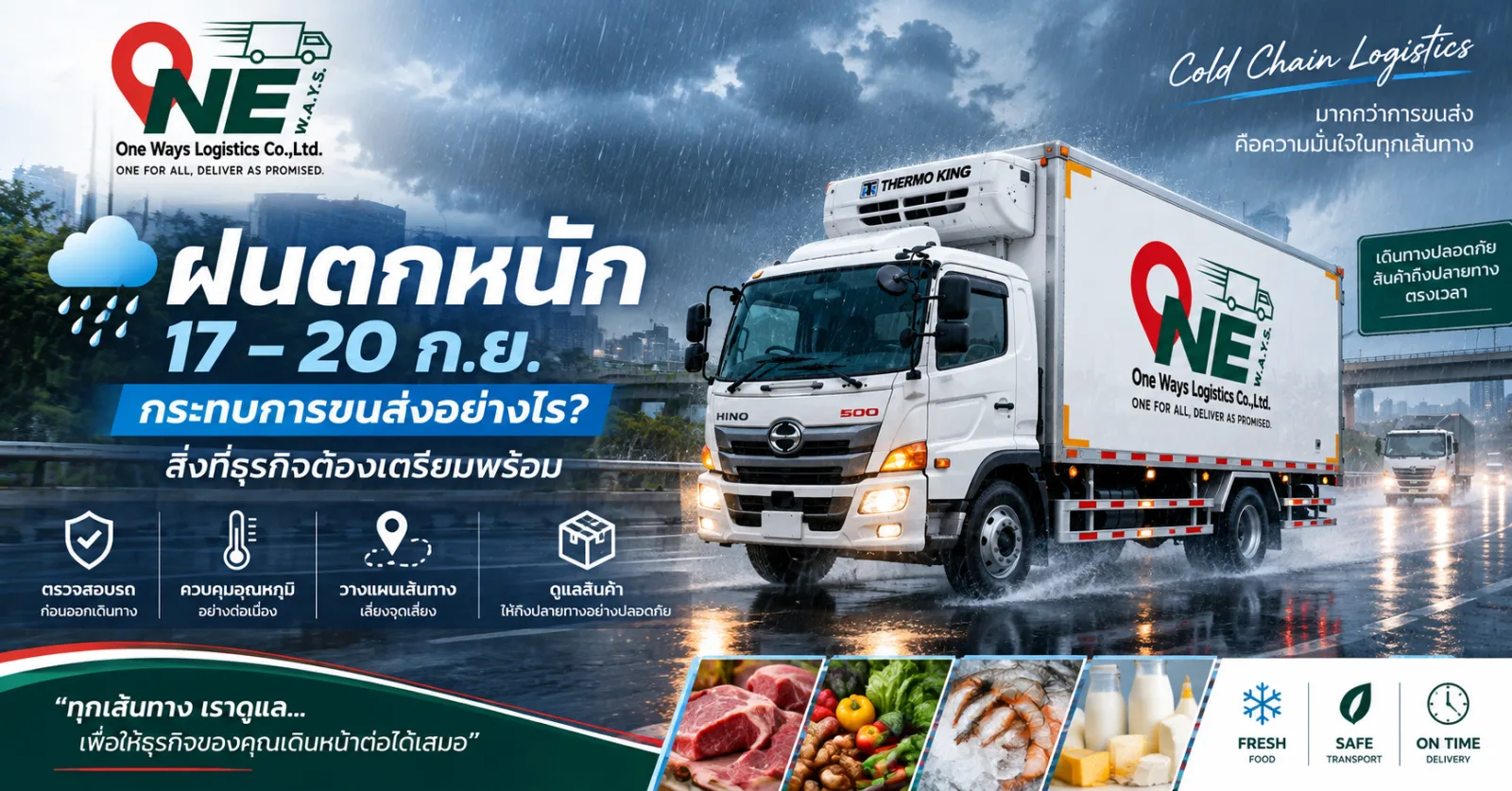 ฝนตกหนัก 17–20 ก.ย. กระทบการขนส่งอย่างไร? สิ่งที่ธุรกิจต้องเตรียมพร้อม